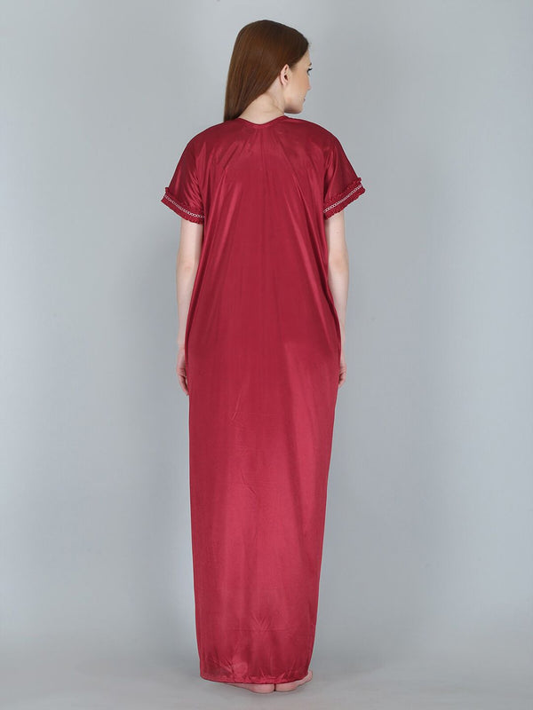 Be You Maroon Maxi Nightdress