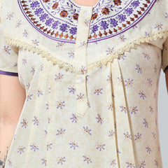 Be You Off White Embroidered Maxi Nightdress