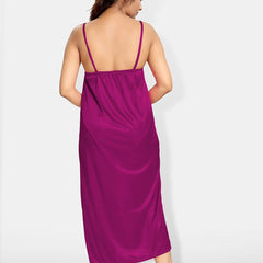 Be You V-Neck Satin Maxi Wrap Nightdress With Robe