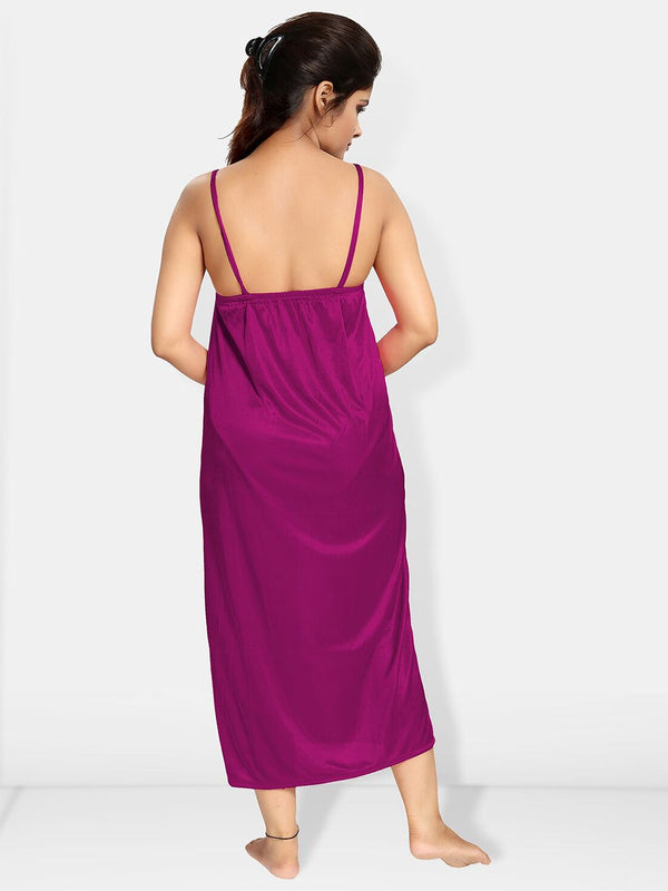 Be You V-Neck Satin Maxi Wrap Nightdress With Robe