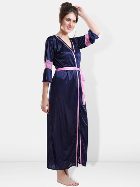Be You Shoulder Straos Lace Detail Maxi Nightdress With Robe