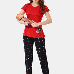 Be You Floral Printed Shirt And Pyjama Night Suit Set
