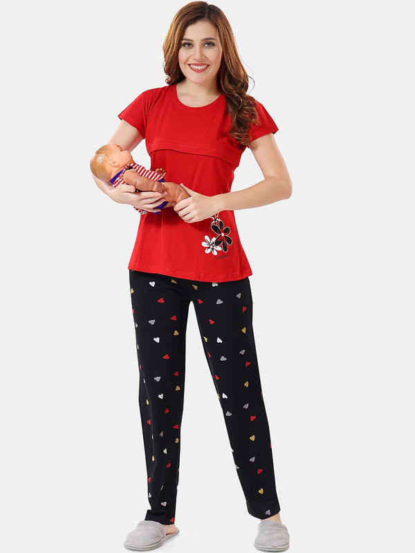 Be You Floral Printed Shirt And Pyjama Night Suit Set