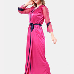 Be You Shoulder Strap Satin Maxi Nightdress With Robe