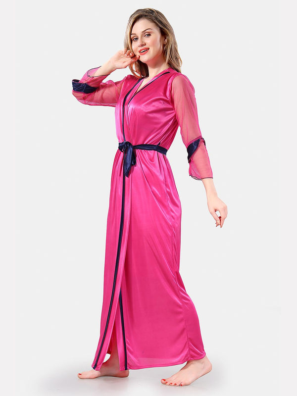 Be You Shoulder Strap Satin Maxi Nightdress With Robe