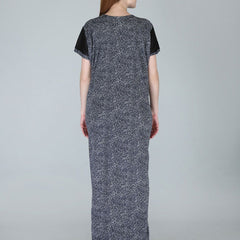 Be You Women Printed Satin Maxi Nightdress
