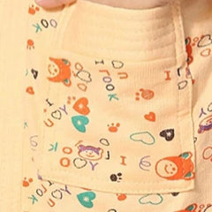 Be You Peach Conversational Cotton Drawstring Knee Length Bath Robe