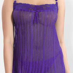 Be You Net Striped Baby Doll & Briefs