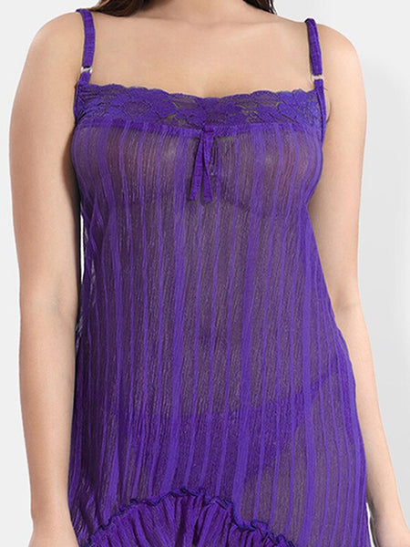 Be You Net Striped Baby Doll & Briefs