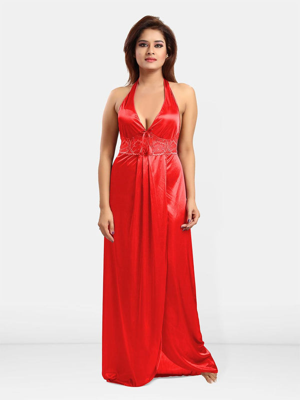Be You Halter Neck Satin Maxi Nightdress