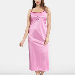 Be You Embroidered Satin Maxi Nightdress With Robe