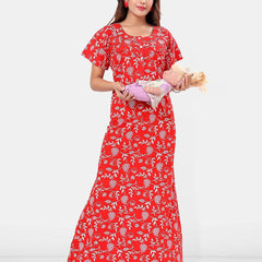 Be You Floral Printed Cotton Maternity Maxi Nightdress
