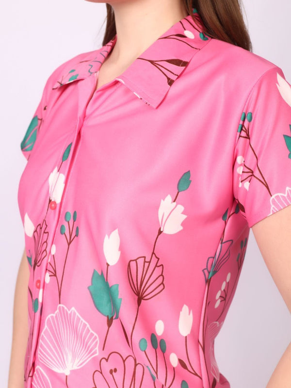 Be You Women Floral Printed Top & Pyjama Night suit