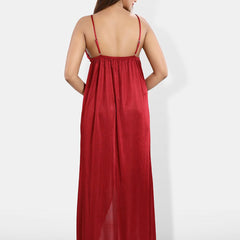 Be You Shoulder Straps Satin Maxi Nightdress With Robe