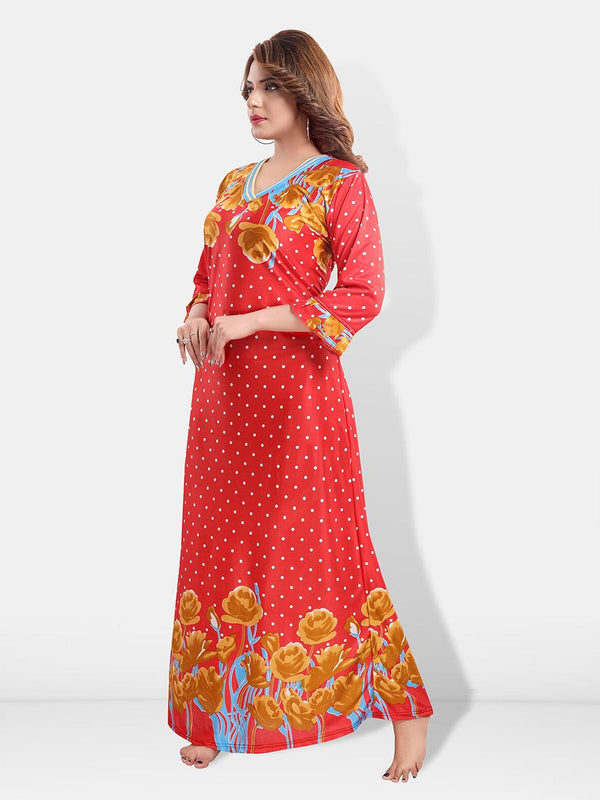 Be You Floral Printed Satin Maxi Nightdress
