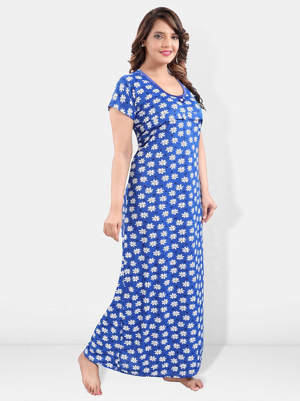 Be You Floral Printed Maxi Satin Maternity Nightdress