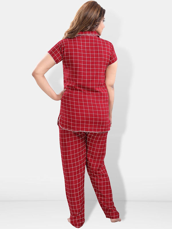 Be You Women Checked Night suit