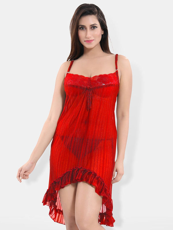 Be You Self Design Shoulder Straps Net Baby Doll