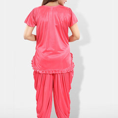 Be You Pack Of 2 Short Sleeves Satin Top & Patiyala