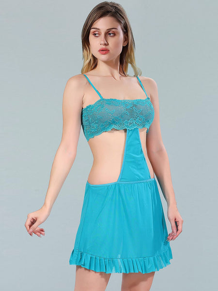 Be You Turquoise Blue Net Baby Doll