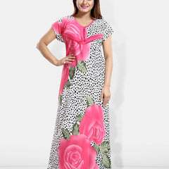 Be You Printed Maternity Satin Maxi Nightdress