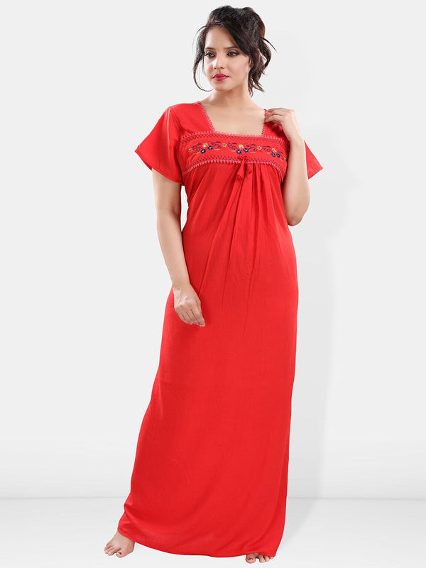 Be You Floral Embroidered Maxi Nightdress
