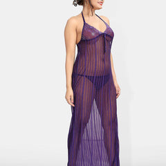 Be You Halter Neck Net Baby Doll With Briefs