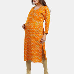 Be You Leheriya Printed Round Neck Kurta