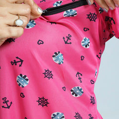 Be You Floral Printed Satin Maternity Maxi Sweat Nightdress
