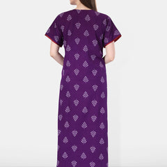 Be You Printed And Embroidered Maxi Nightdress