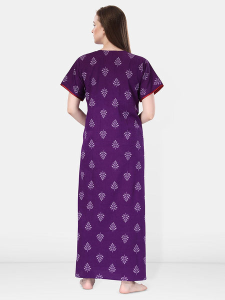 Be You Printed And Embroidered Maxi Nightdress