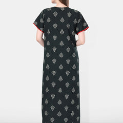 Be You Green Embroidered Maxi Nightdress