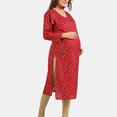 Be You Leheriya Printed Round Neck Kurta