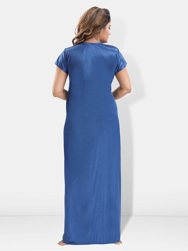 Be You 6 Pieces Satin Maxi Nightdress Set With Robe And Lingerie Set
