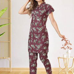 Be You Floral Printed Longline Night Suit