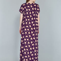 Be You Women Printed Maternity Maxi Nightdress