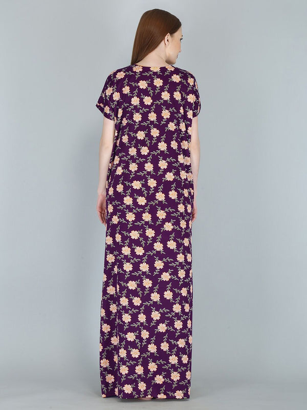 Be You Women Printed Maternity Maxi Nightdress