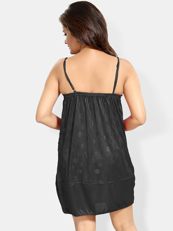Be You Polka Dots Printed Satin Baby Doll