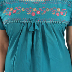 Be You Floral Embroidered Square Neck Maxi Sweat Nightdress
