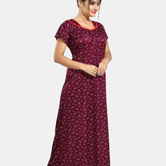Be You Floral Printed V-Neck Satin Maxi Nightdress