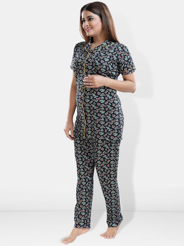 Be You Ethnic Motifs Printed Shirt With Pyjamas