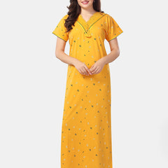 Be You Conversational Printed V-Neck Maxi Nightdress