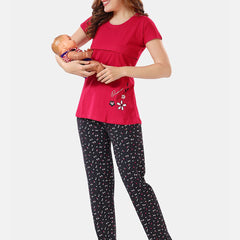 Be You Conversational Printed Maternity Night Suit