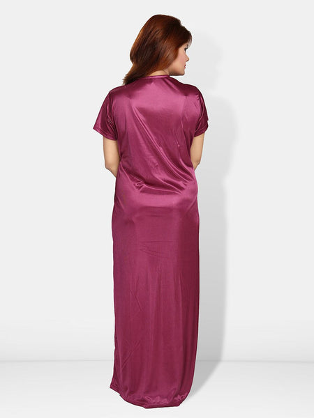 Be You V-Neck Satin Maxi Nightdress With Robe
