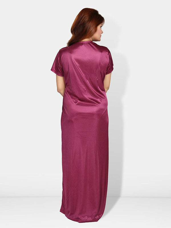Be You V-Neck Satin Maxi Nightdress With Robe