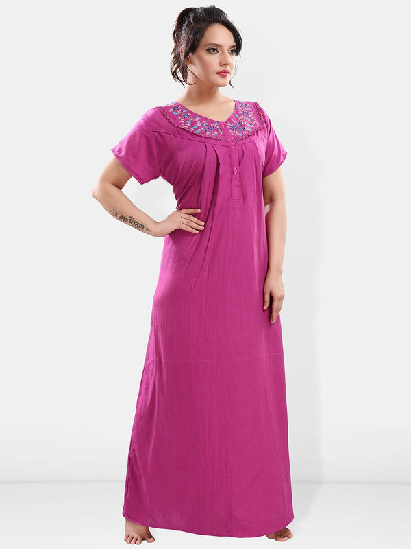 Be You Floral Embroidered Maxi Nightdress