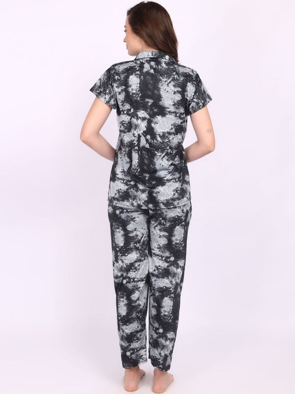 Be You Women Tie-Dye Print Top & Pyjama Night suit