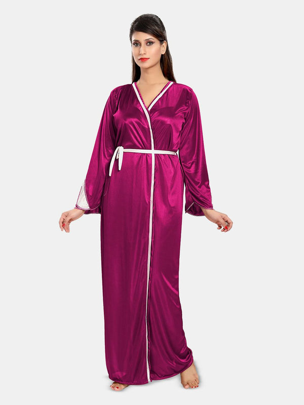 Be You Women Solid Maxi Nightdress