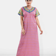 Be You Printed Pure Cotton Maxi Nightdress