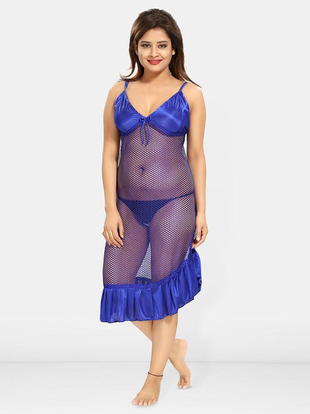 Be You V-Neck Solid Maxi Wrap Nightdress